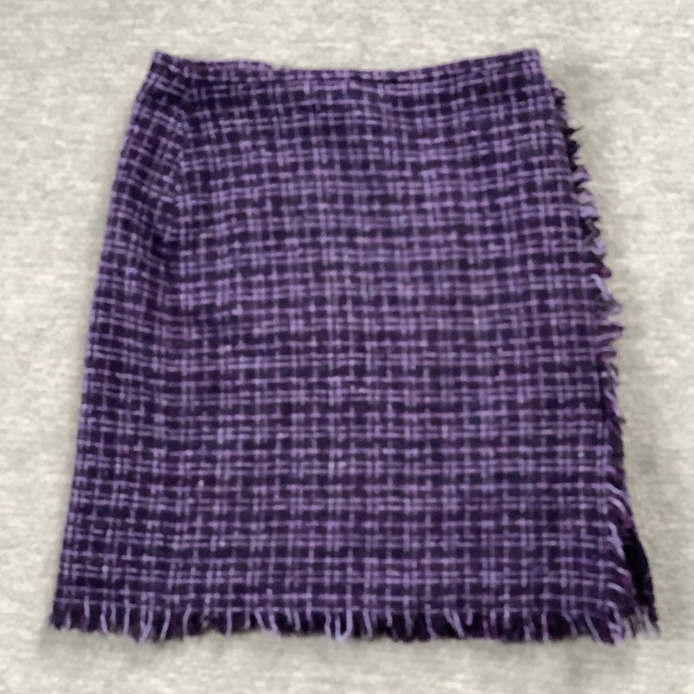 Casual Corner Vintage Purple Tweed Wool Blend Pencil Skirt Sz. S